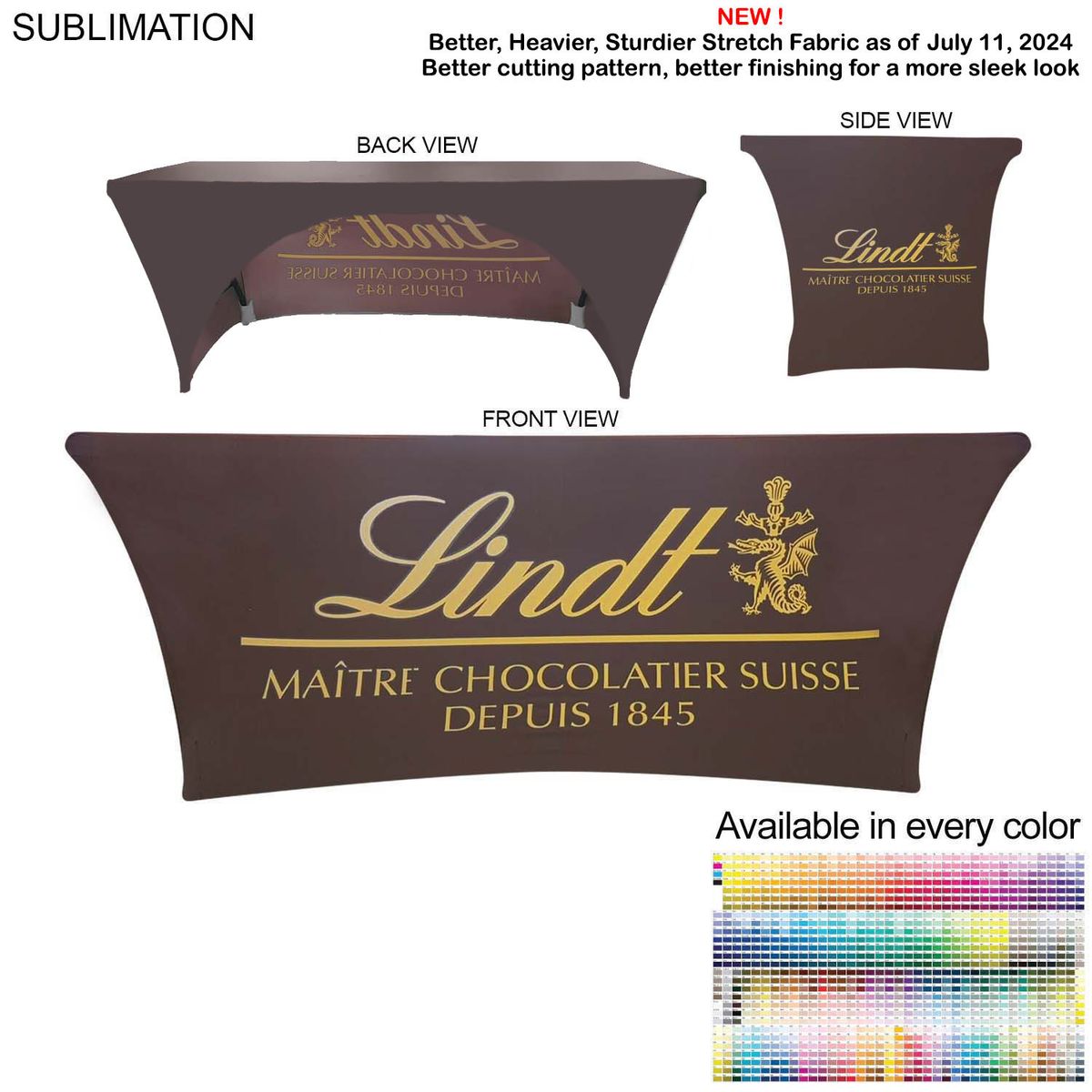 Sublimated Stretch Fit 6' Table Cloth
