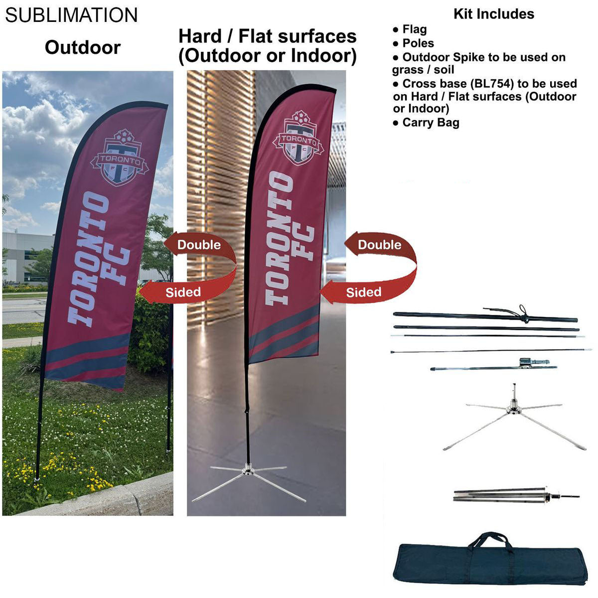 Feathered Flag Kit Double Sided