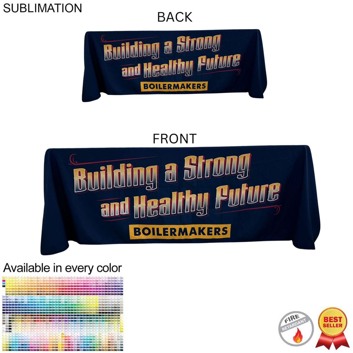 Sublimated Drape style 6' Table Cloth