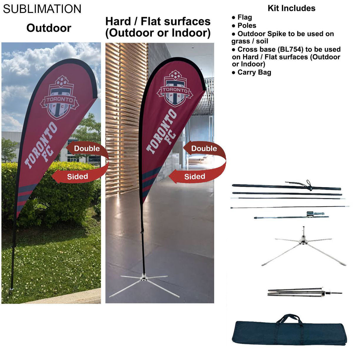 Tear Drop Flag Kit Double Sided