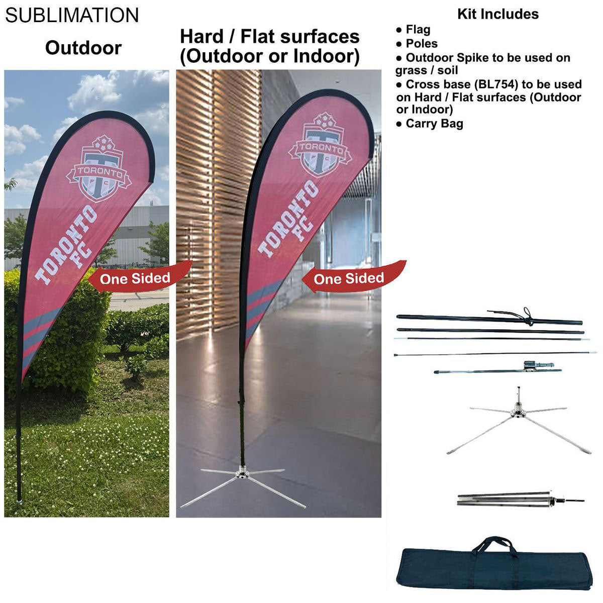 Tear Drop Flag Kit Single Sided